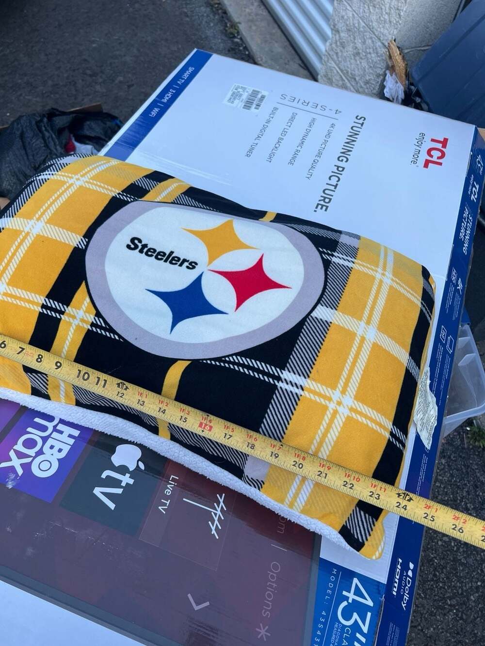 Pittsburgh Steelers Plaid Sherpa Throw Blanket
